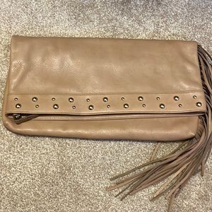 Helen Kaminski Leather Fringe Clutch